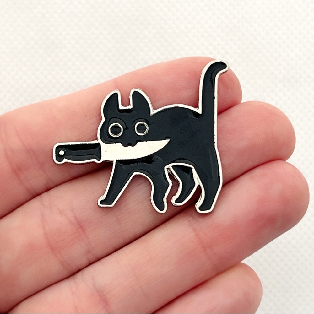 Murder Kitty enamel pin